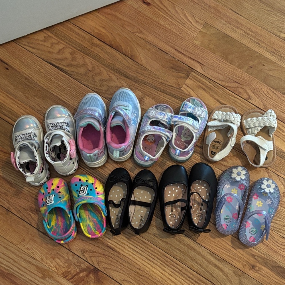 Kids Silver and Pink Sneakers
